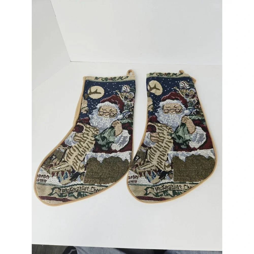 Christmas Stocking pair Santa Claus 16